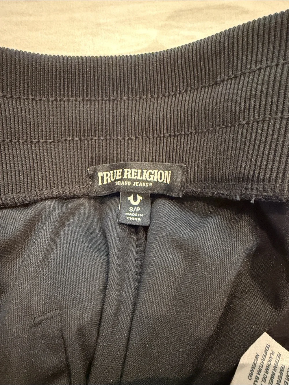 True Religion Black Velour Joggers with gray Logo size small men's